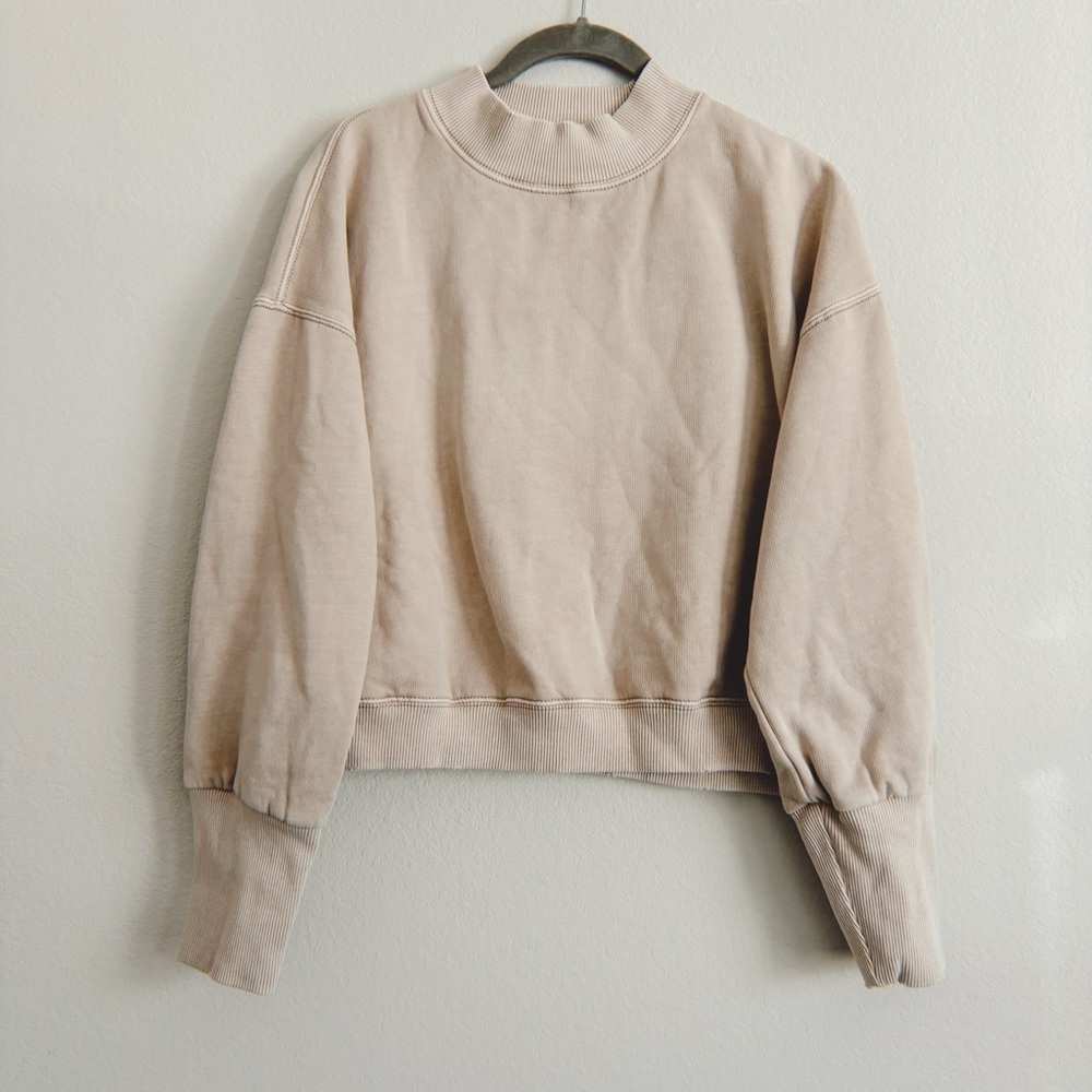We The Free by Free People Beige Crewneck Sweatshirt
